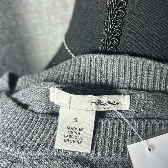 Halogen Gray Crew Neck Sweater with Playful Dots - Picture 2 of 5